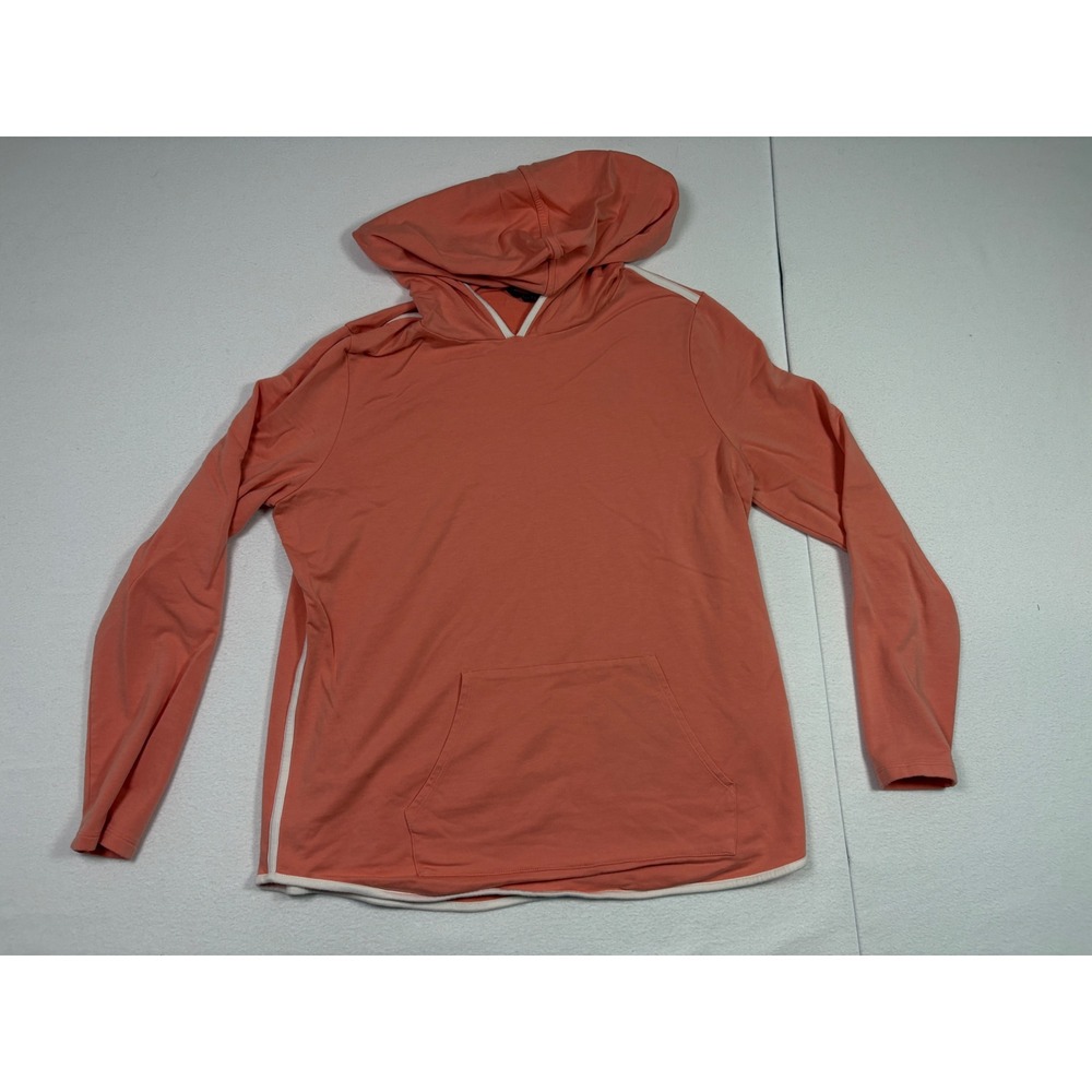 Any Body Women Coral Pink Cotton Modal Blend Pullover Hoodie Size Small